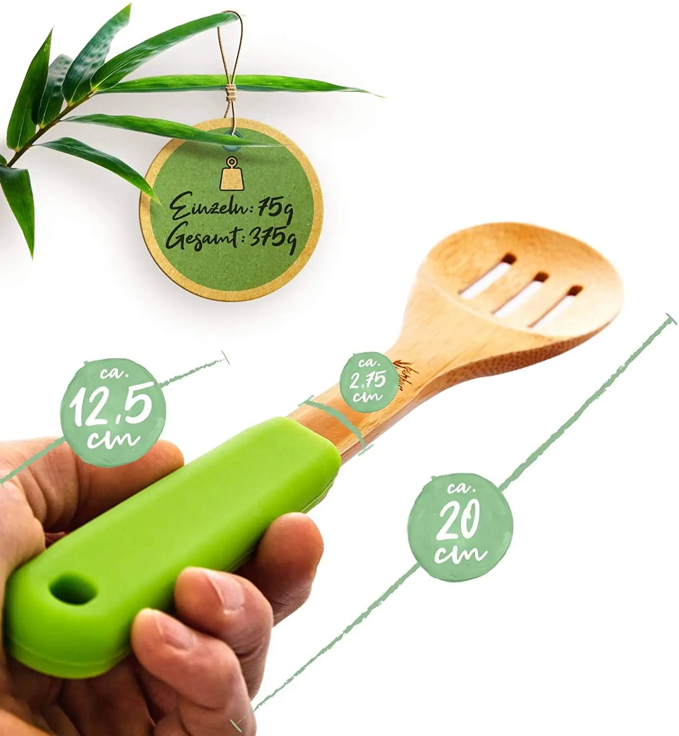 Bamboo Silicone Spatula Set Kitchen Utensil Cooking Spoon Kitchen Utensils