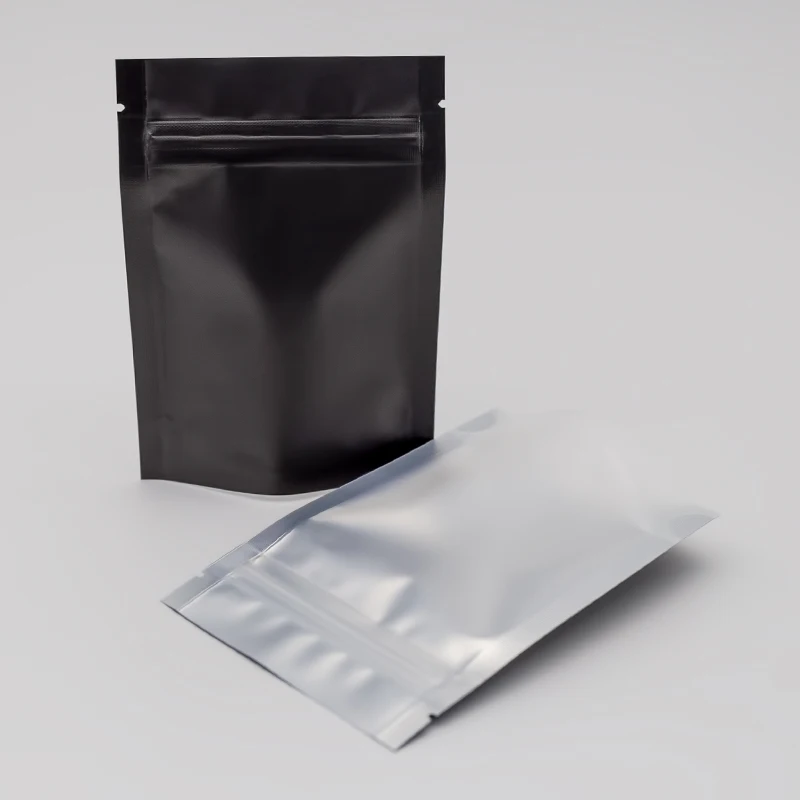 
Matte Black Clear Front Stand-Up Barrier Pouches Eco Aluminum Foil Mylar Bags 