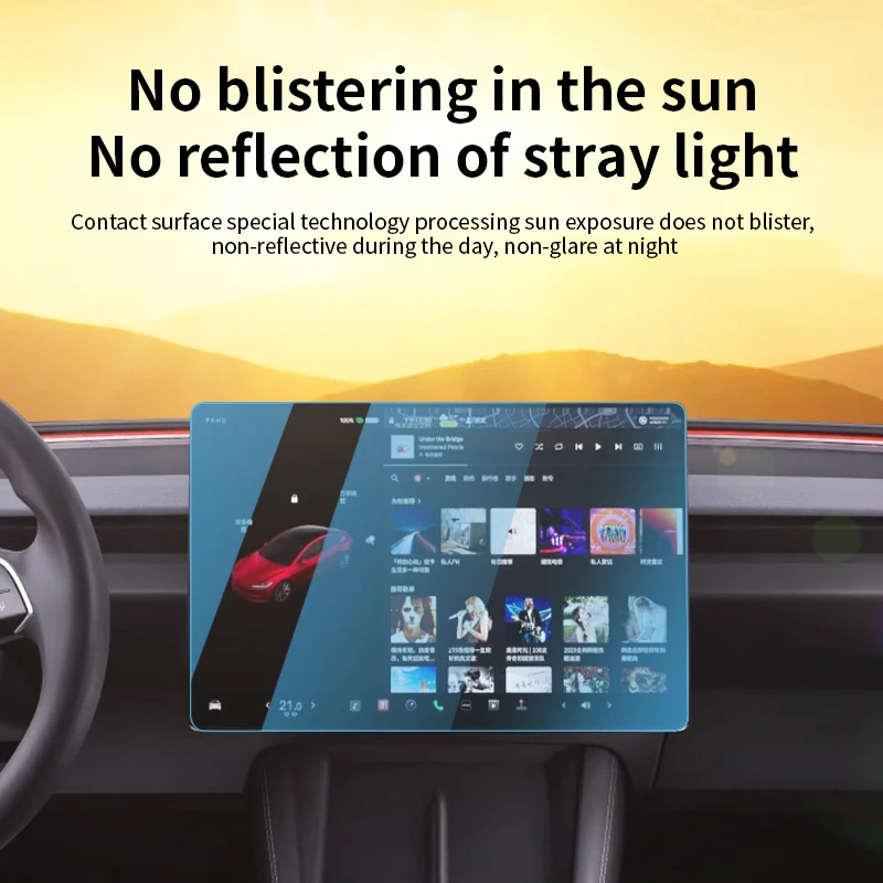 New version of Model 3 navigation screen toughened film super clear version 1 piece set