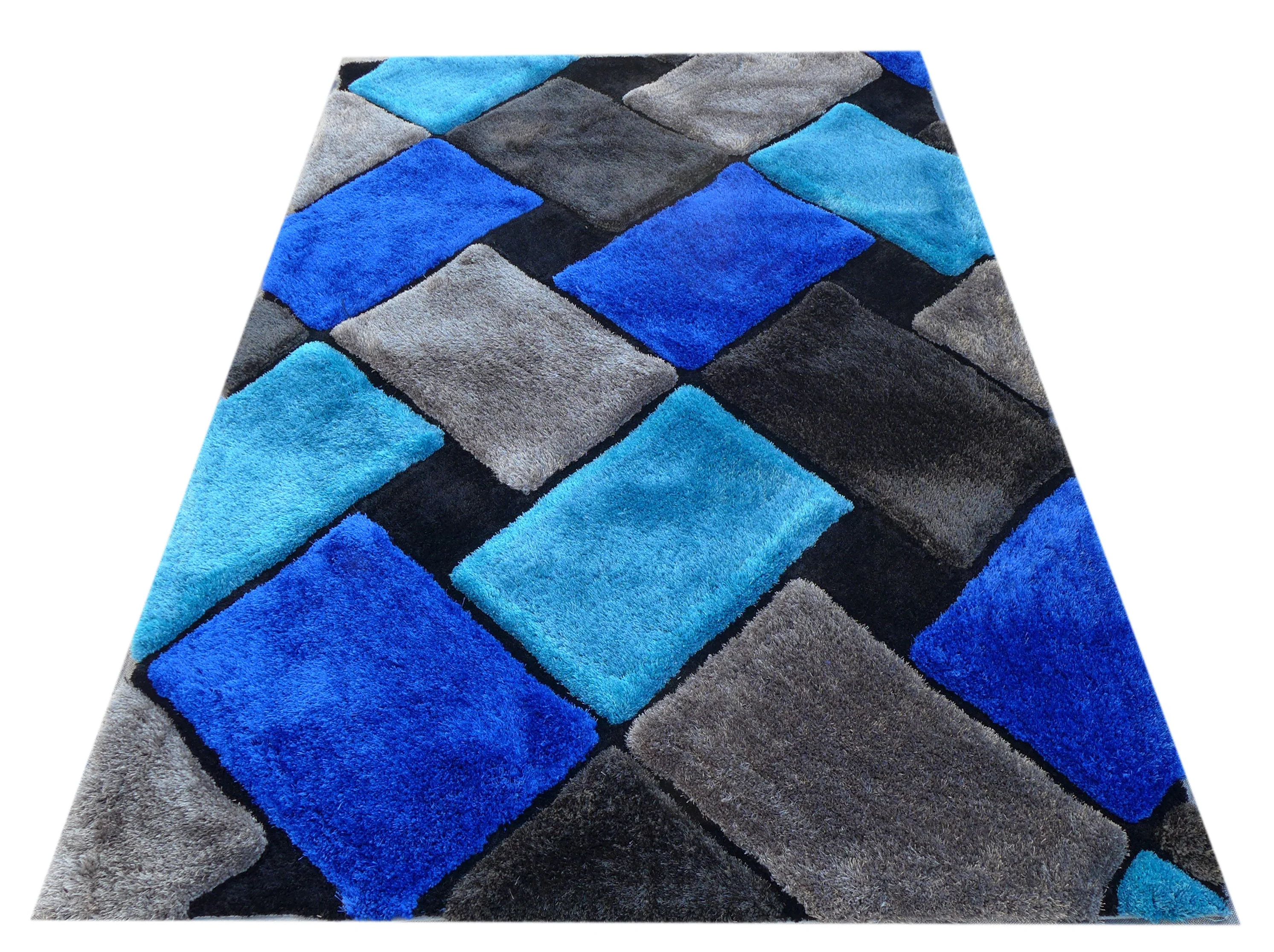 Elegant Style Stone Design Red Black Color Floor Area Shaggy Rug Living room Bedroom