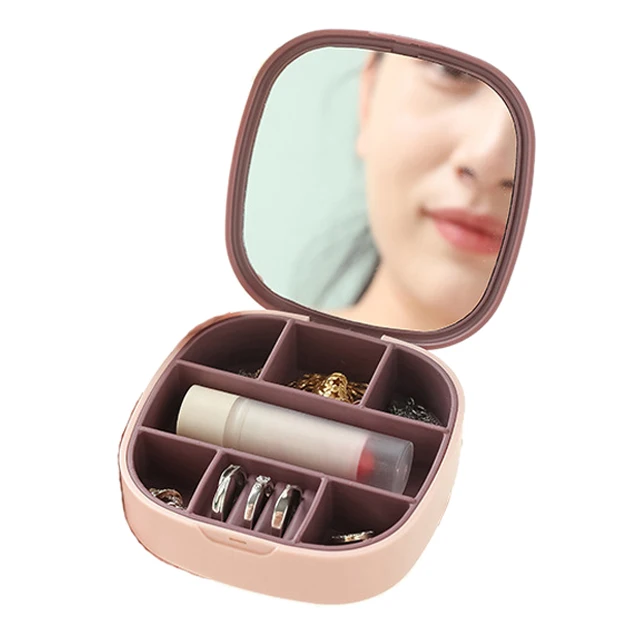 Wholesale Custom Logo ABS Small Square Necklace Ring Earring Wedding Gift Jewelry Box Travel Jewellery Boxes Organizer