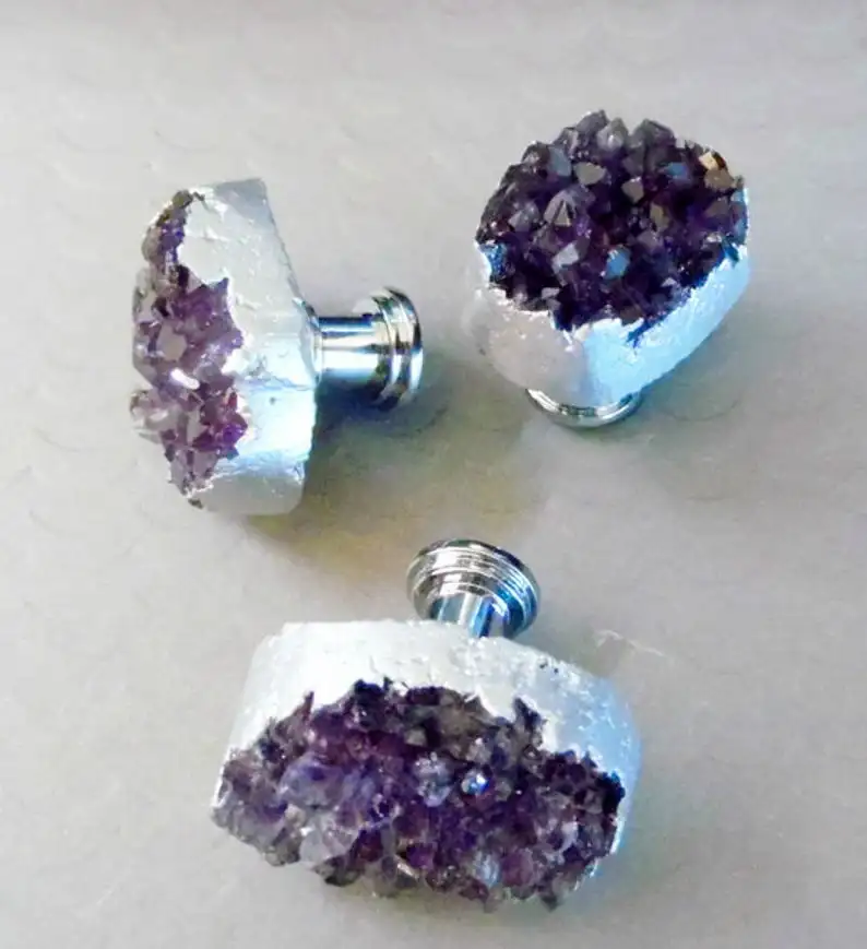 
Ручки для ящиков из натурального аметиста, ручки для ящиков из агата 