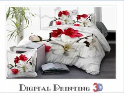 hot sale 3D flower design bed sheet with polyester brushed fabric