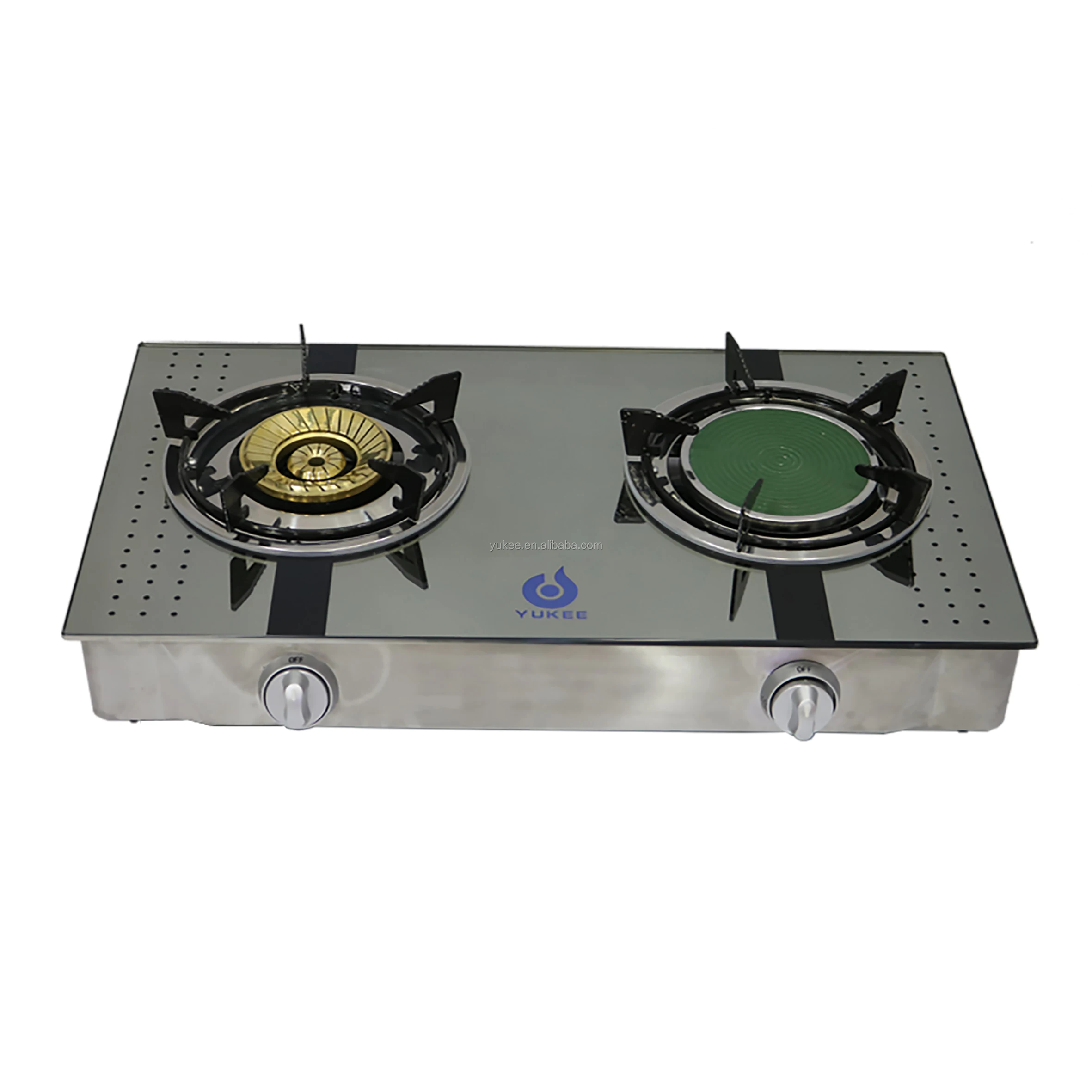 Best double burner mirror glass surface gas stove table t gas cooktop