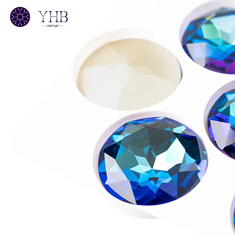 Custom Wholesale Price Bulk Flatback Rhinestones Glass Round Fancy Diamond Crystal Stones