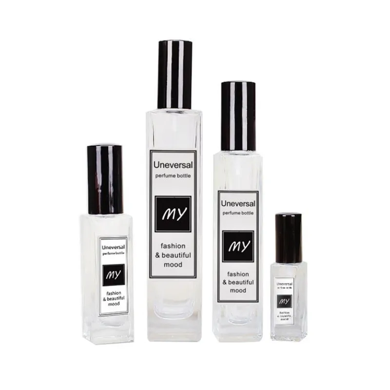 STOCK QUICK SHIPPING! 5ml 10ml 15ml 30ml Clear Square Rectangle Shape Spray Glass Perfume Bottle