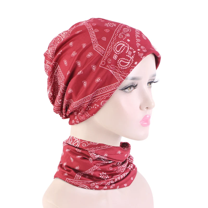 Elastic Cloth Multifunctional Cashew Flower Turban Cap Twist Cap Pile Pile Pullover Neck Sleeve Sweatband Pullover Hat