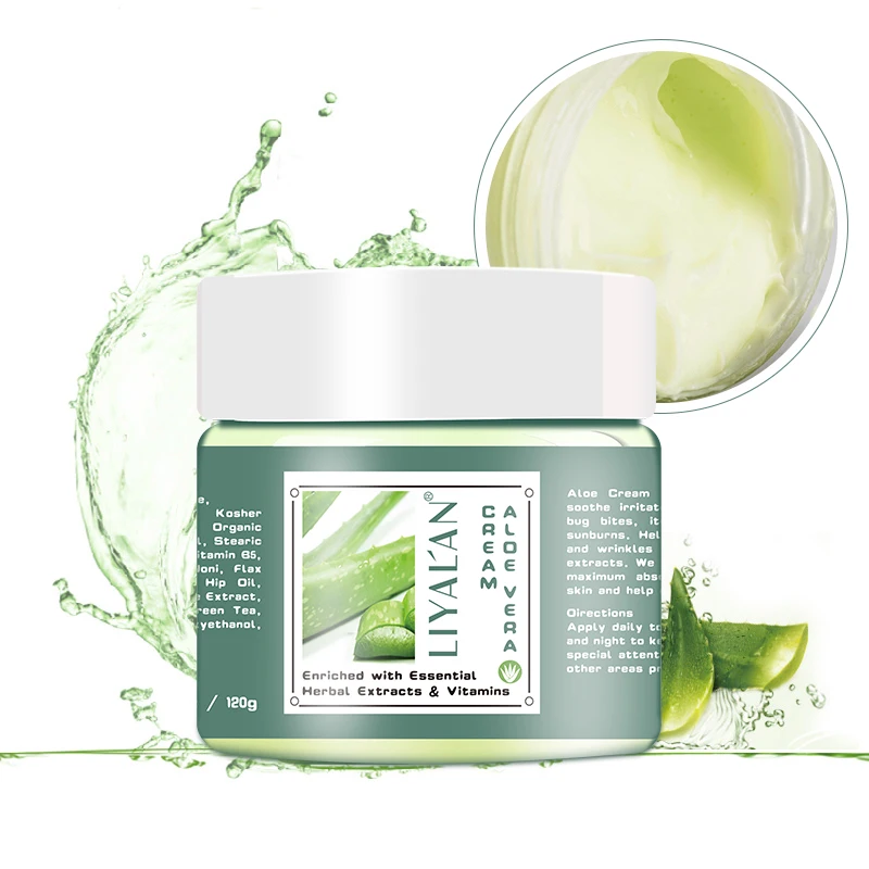 Customized private logo natural organic repair skin aloe vera moisturizing whitening soothing beauty face cream