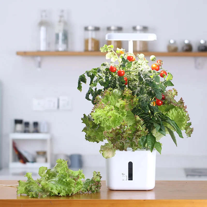 Hydroponics Growing System 4 Pods Indoor Garden Plant Germination Kit with Full-Spectrum Grow Light,Height Adjustable