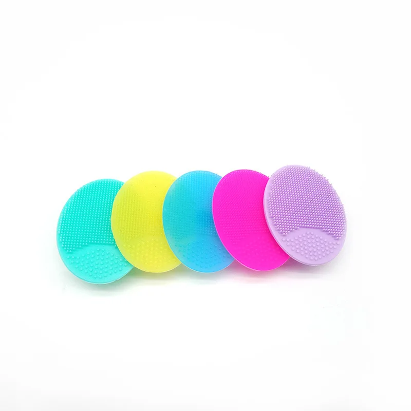 Custom Suction Design Soft Round Silicone Baby Hair Bath Brush And Scalp Massager with Finger Handle