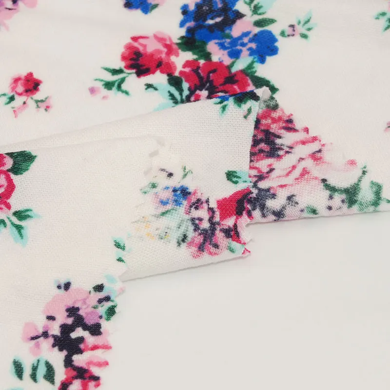 
Fashion Printed Pique Viscose Nylon Fabric Lady Polo Shirt Fabric Floral Printed Fabric 