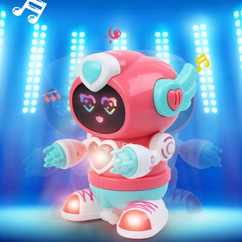 Electrical small dancing robot toy intelligent with musical and light