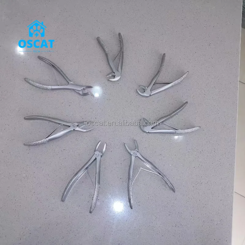 OSCAT Vet Equipment Dental Extracting Forceps Dental Instruments Stainless steel Tooth Extracting Forceps