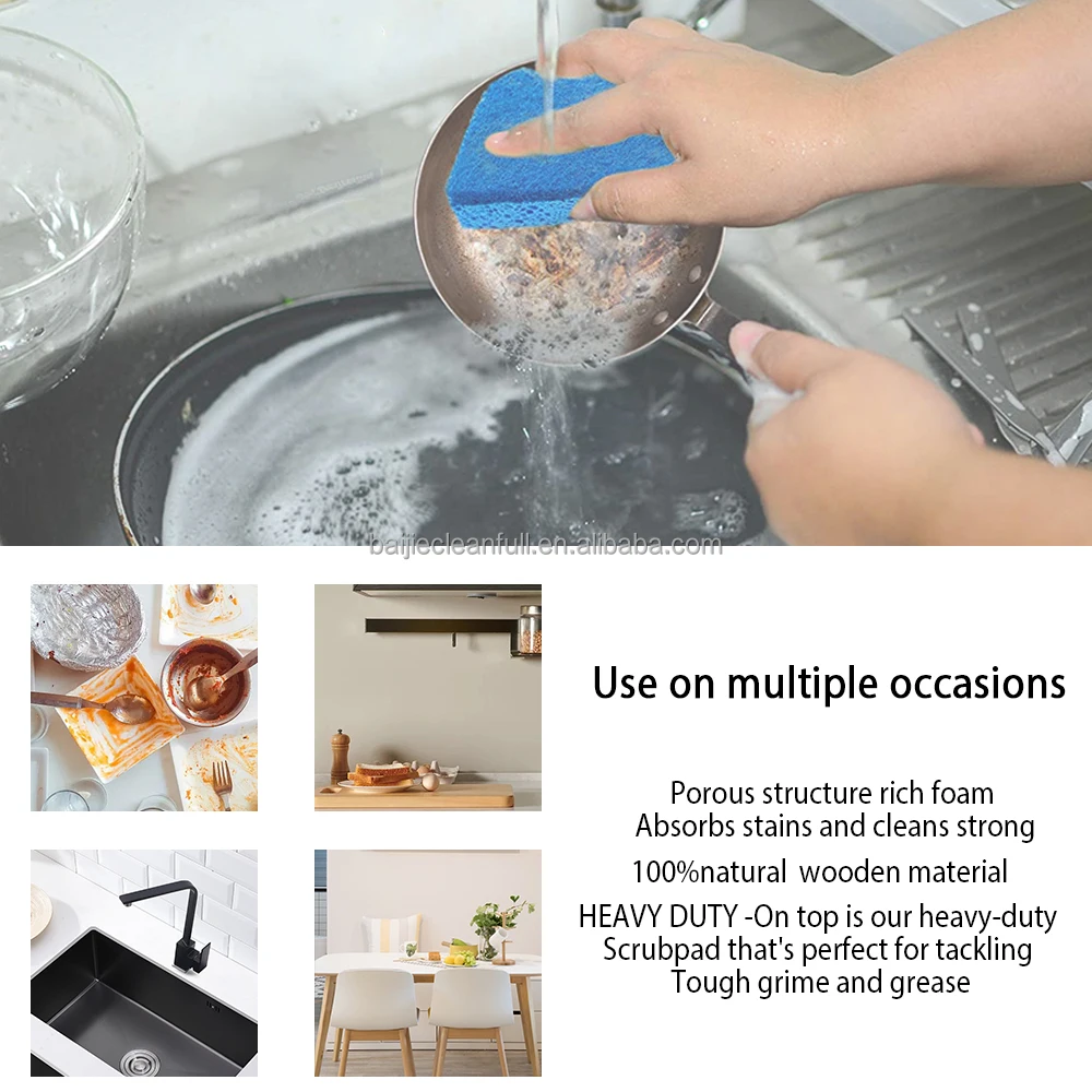 Cellulose Sponge Wholesale Biodegradable Sponge Kitchen Cellulose Sponge Scouring Pad Cellulose