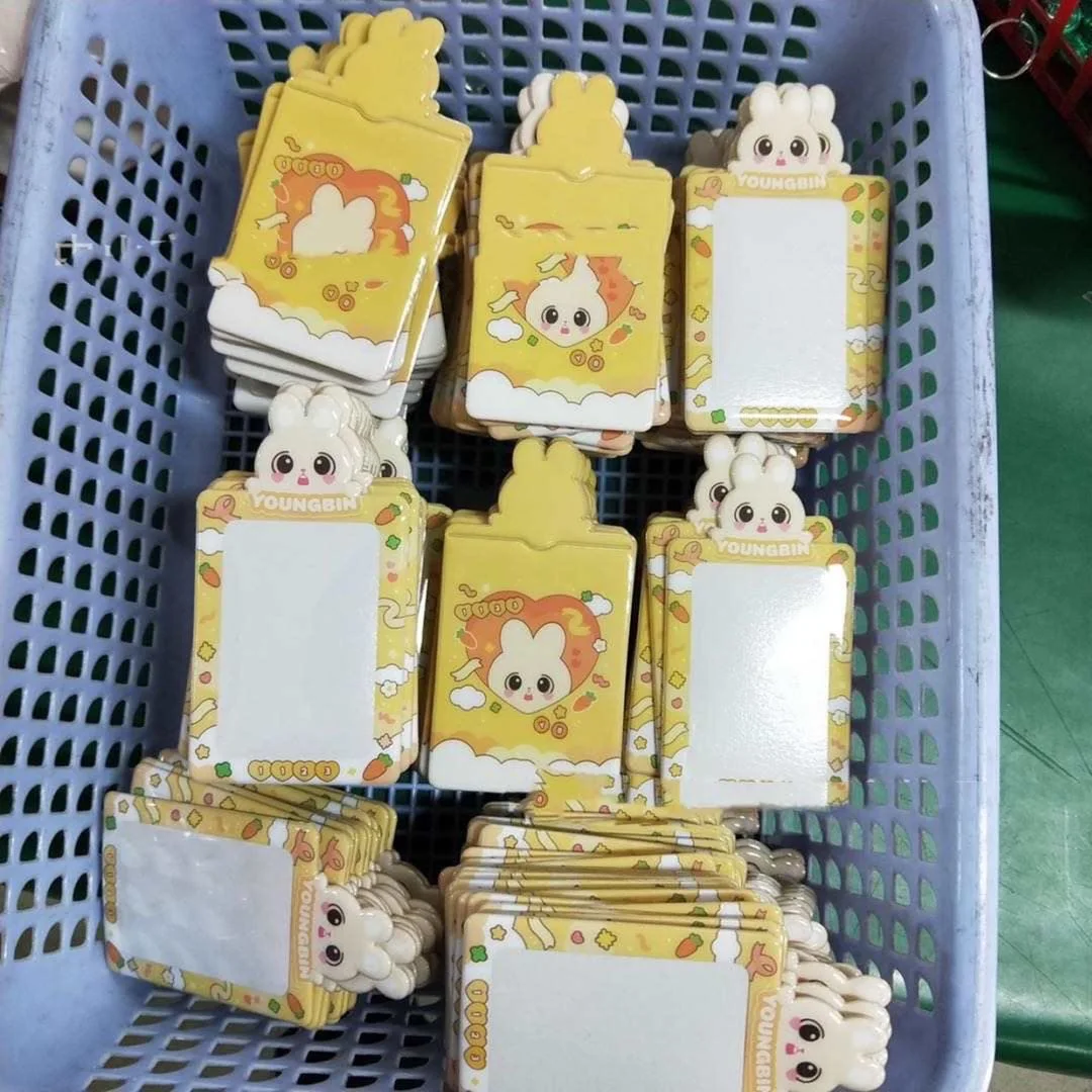 cute club photocard holder embroidered fabric rabbit fox doll fluffy collect card holder kpop plush photocard holder