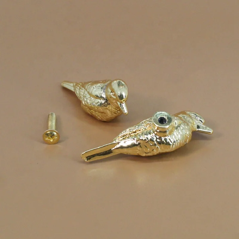 Creative material alloy bird chest of drawers handle wardrobe locker furniture handle buckle.