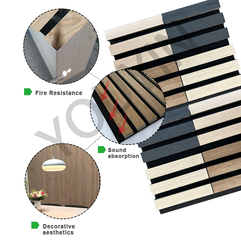 Quick Delivery Acoustic Wood Slat Ceiling and Wall Panels for Office Applications