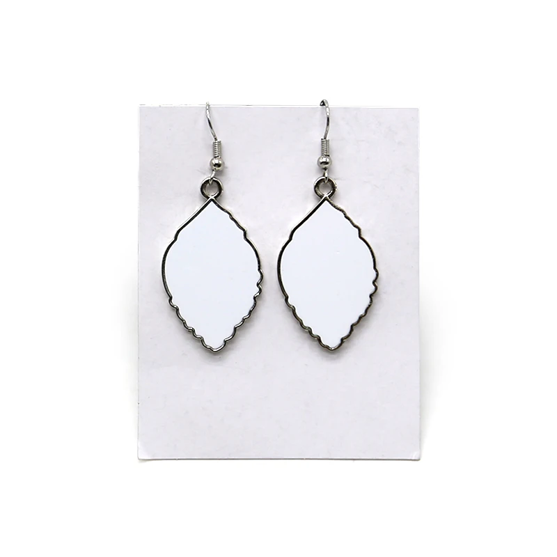 Custom Heart Shape Design Blank Sublimation Double-sided Earrings with Hardware