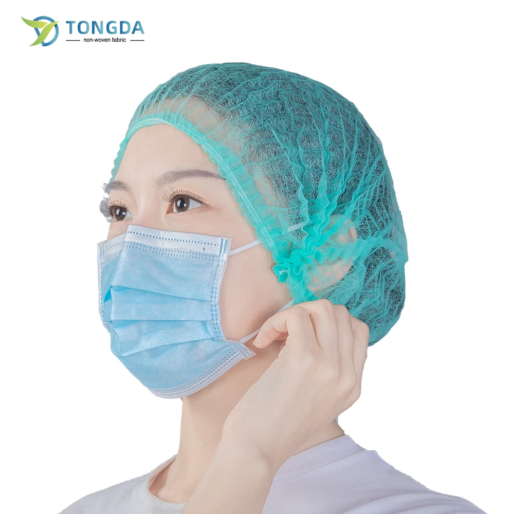 Cheap Disposable Hairnet Non Woven Bouffant Clip Mob Cap