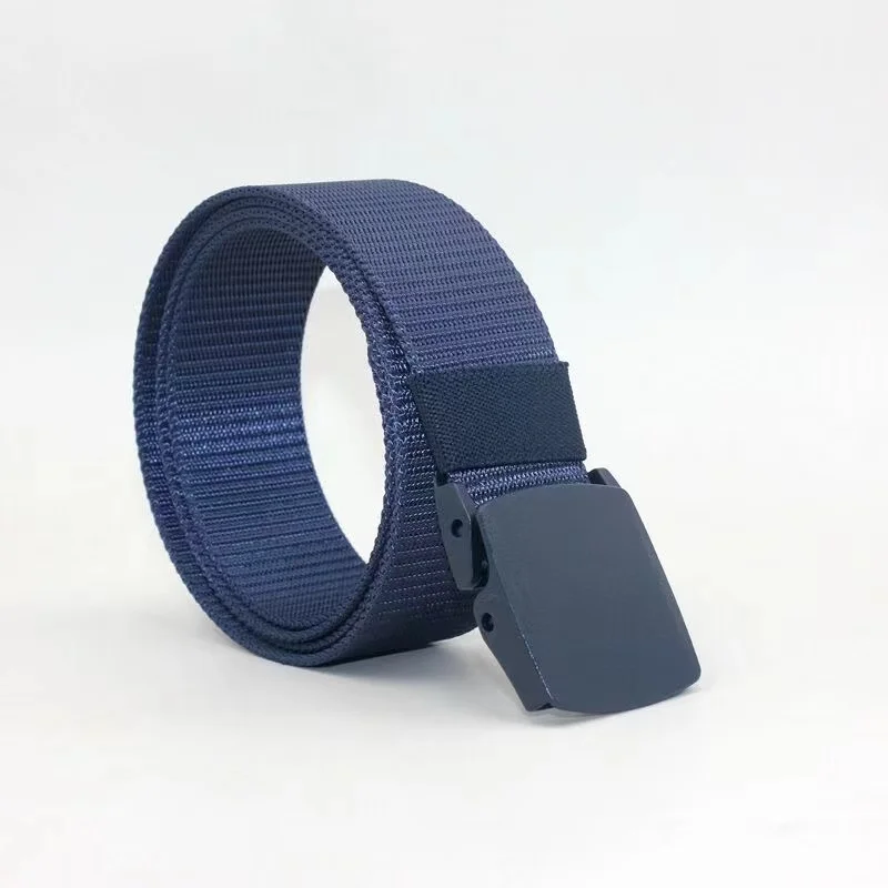 Non-metal Ratchet Automatic Buckle Waist Belt Nylon Fabric Belts For Men