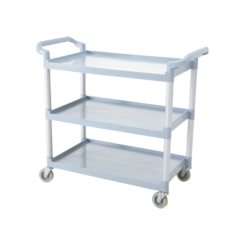 Fast-czech AF08176 Small three-layer plastic multi-purpose beverage trolley Commercial catering kitchen bus trolley