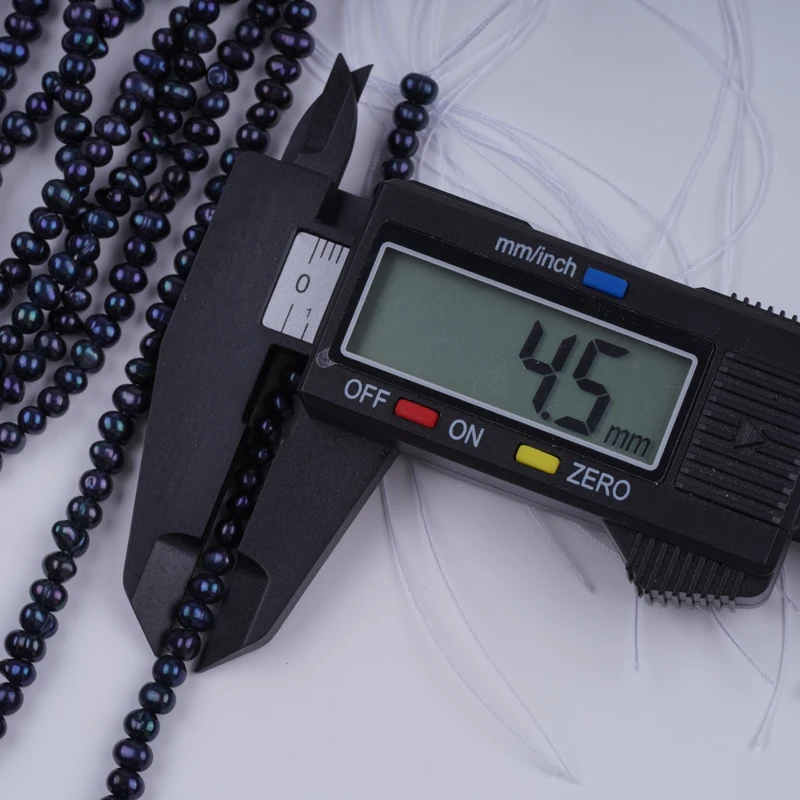 3-3.5mm Black Potato Shape Cultured Freshwater Pearl 18cm Short Strands For Jewelry Making Promotion Price