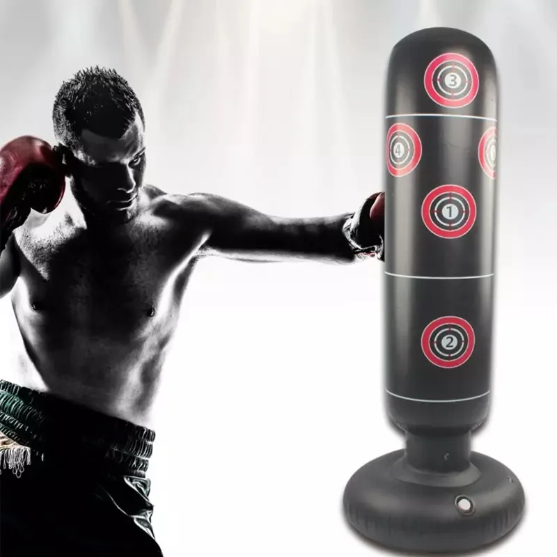Free Standing Punching Bag Humanoid Pattern Inflatable Boxing Stand Big Punching for Adults