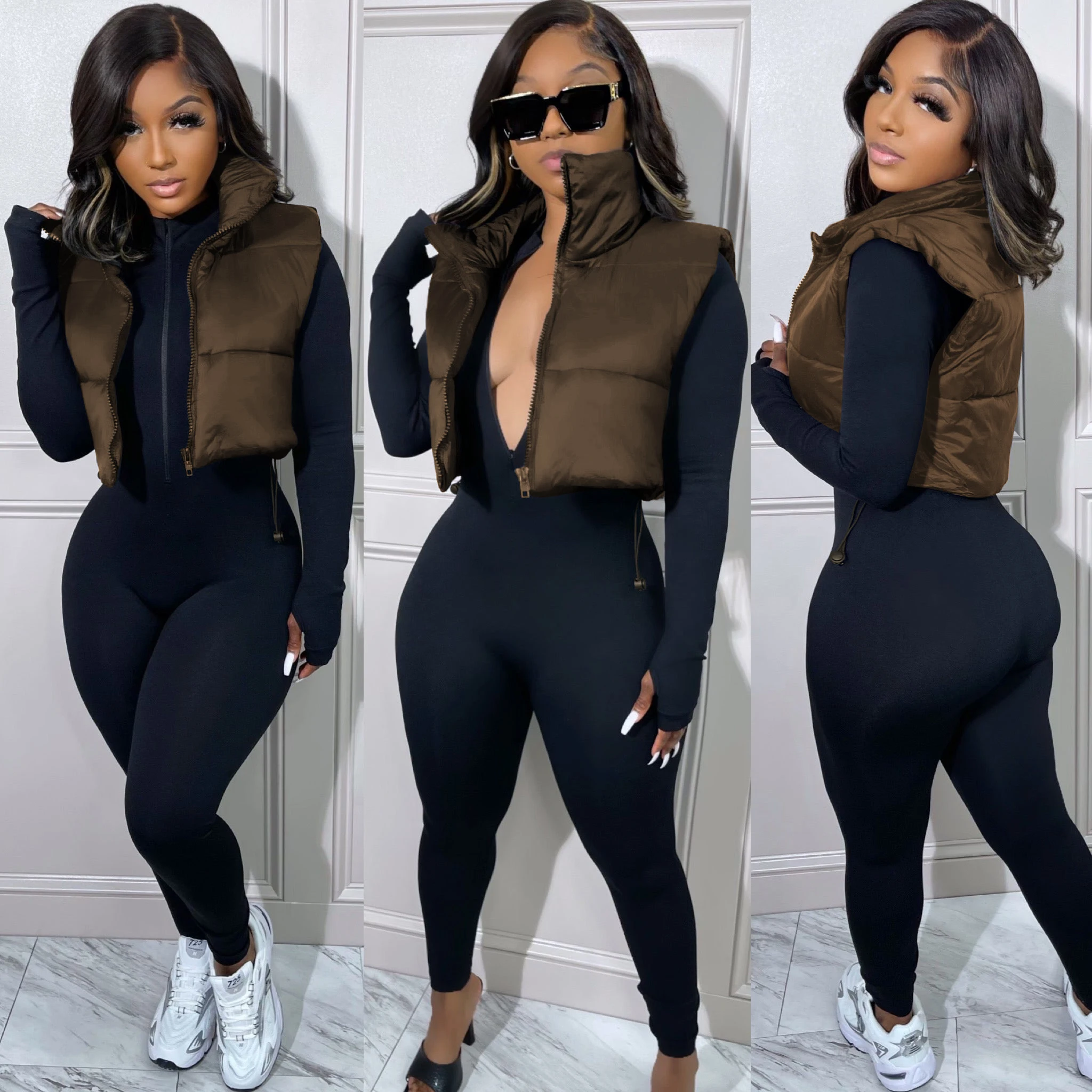 High Quality Ladies Puffer Coats Sleeveless Zipper Outwear Winter Waistcoat Plus Size Clothing Women Short Bomber Jacket