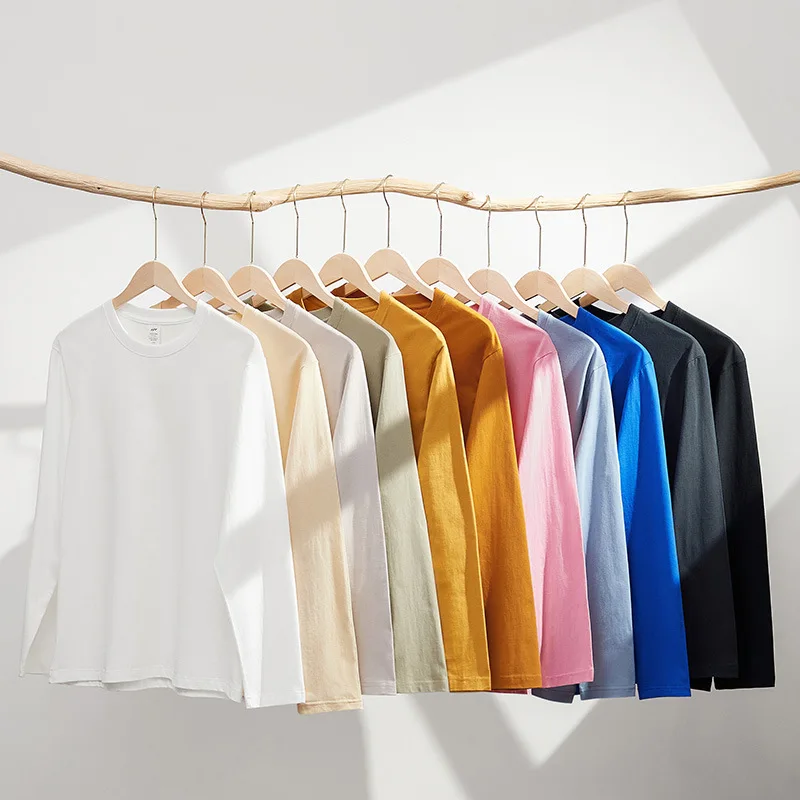 Wholesale Custom Logo Printing Heavy Weight Long-sleeved Sweatshirts Oversize Round Neck Blank Cotton Hoodies