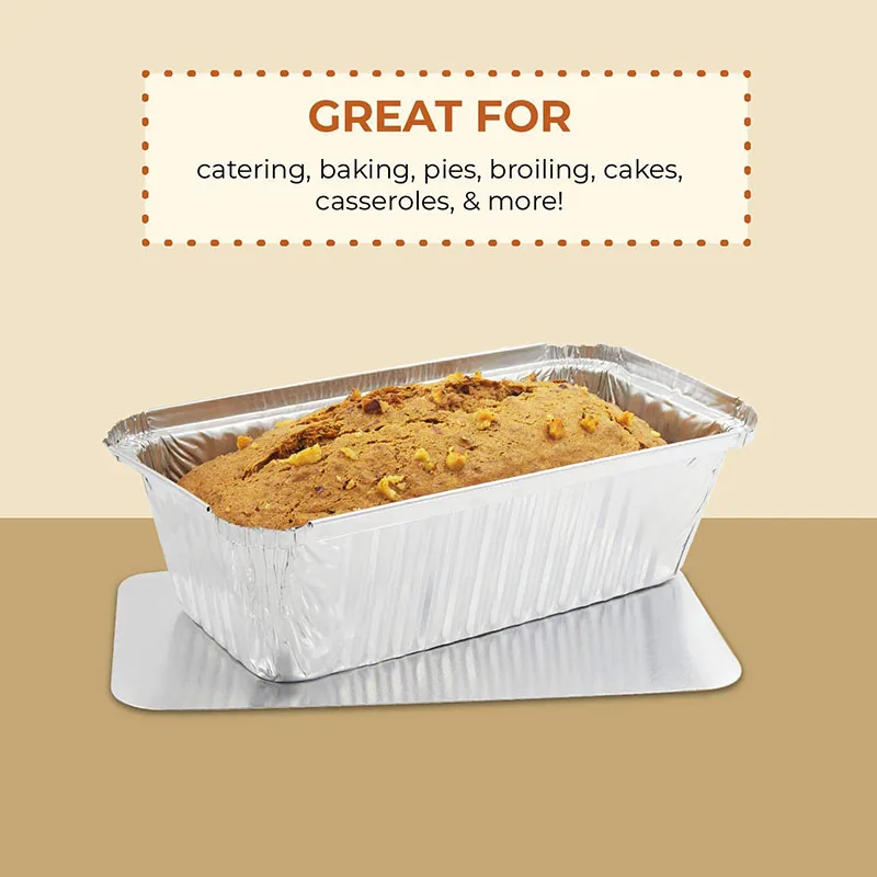 RE216 750ml Disposable Food Packaging Aluminum Foil Container Aluminium Foil Tray Rectangle Foil Baking Pans with Lid