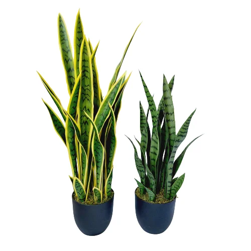 Faux Snake Plant YiYi Crafts Plastic Simulation Green Plants Artificial Bonsai Snake Plant