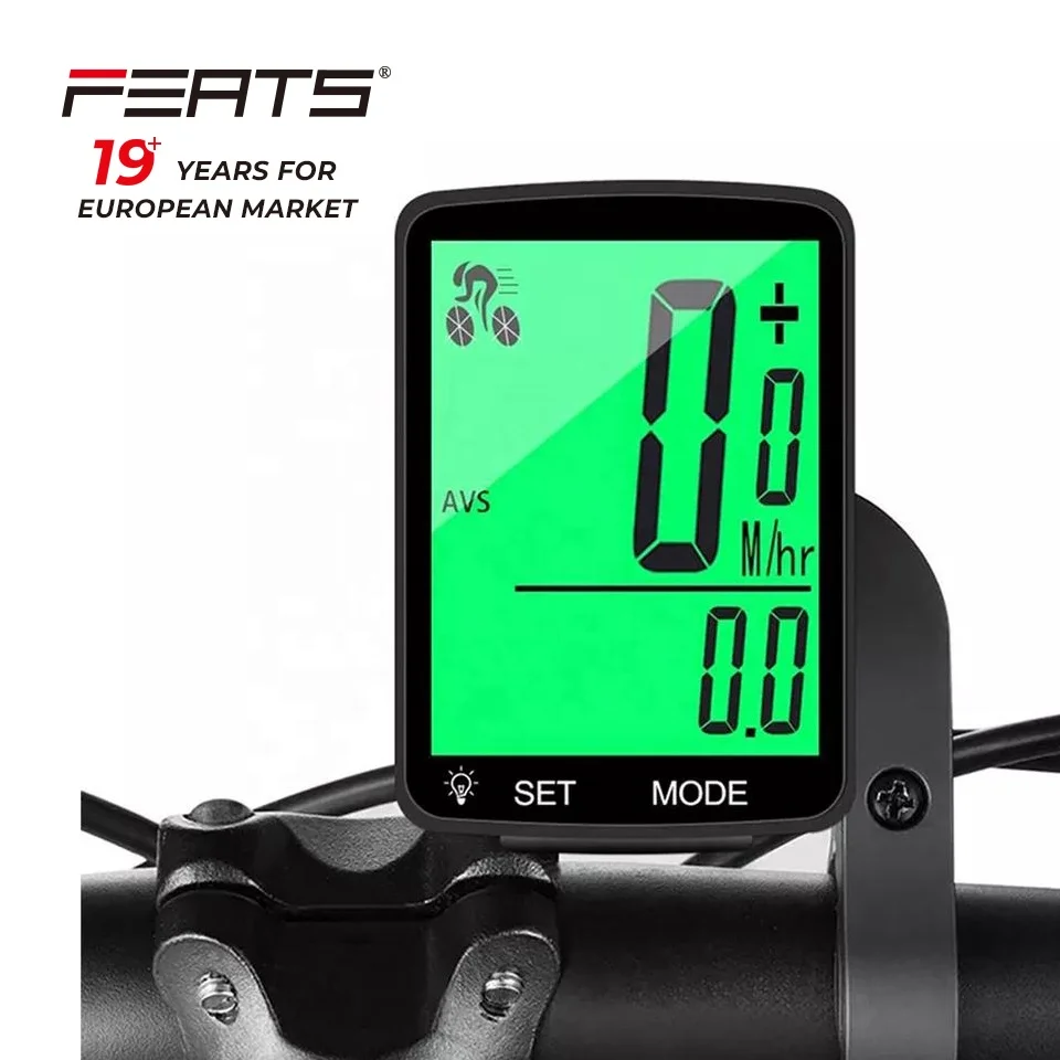 FERTS 21 Functions 3.4' Screen Wireless Waterproof IPX-44 Cycling Computer Bicycle Meter Stopwatch