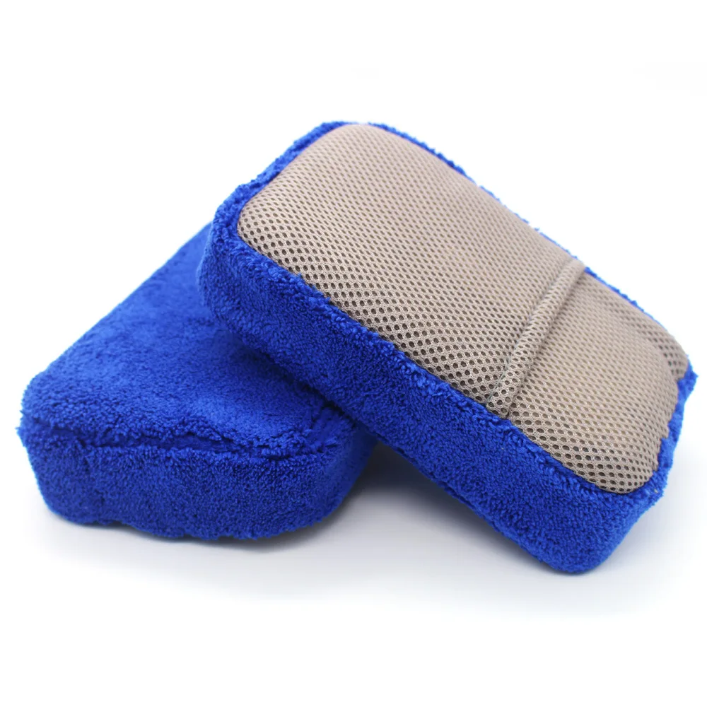 
Long Pile Coral fleece Soft Washing Sponge Car Exterior Care Window Cleaning Kit Microfiber Applicator Pad with Pocket 
