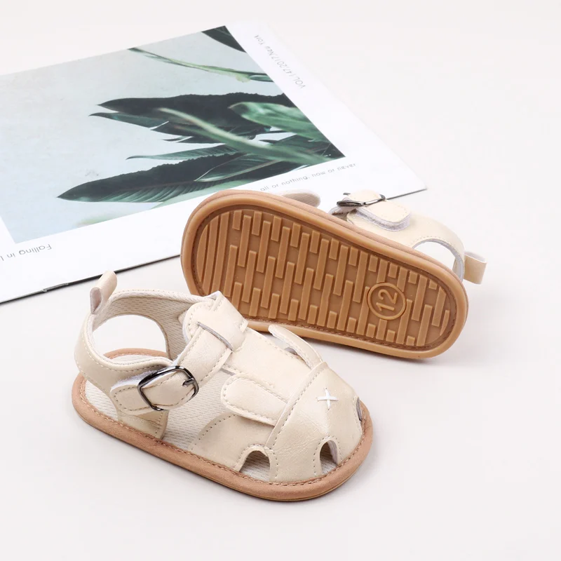 Hot selling baby boy and girl shoes soft TPR anti-slip beach walking toddler summer  sandal