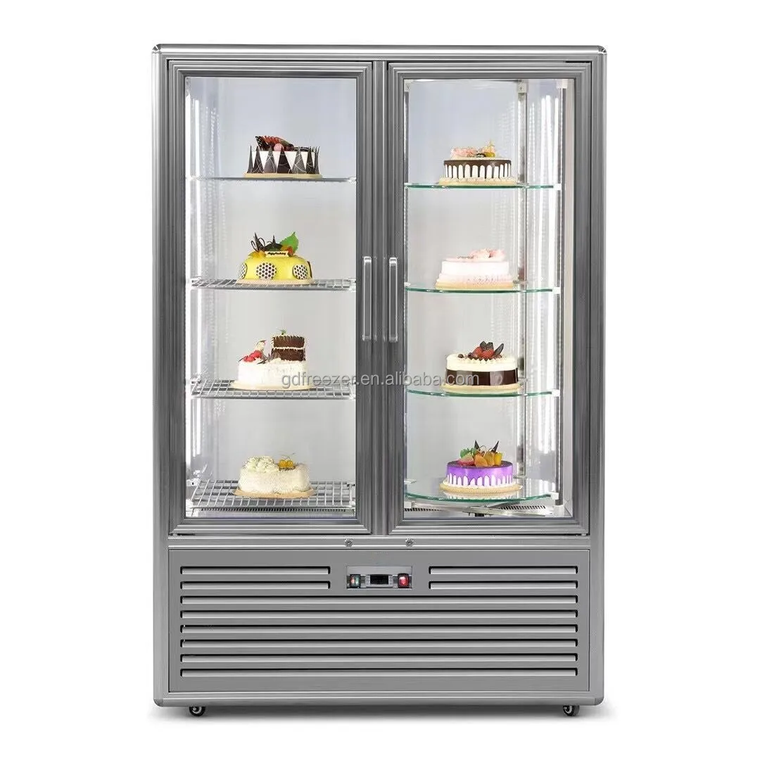 Standing up Refrigerated Bakery Display Case Coffe Shop Fridge Display / Luxurious Rotary Cake display Showcase