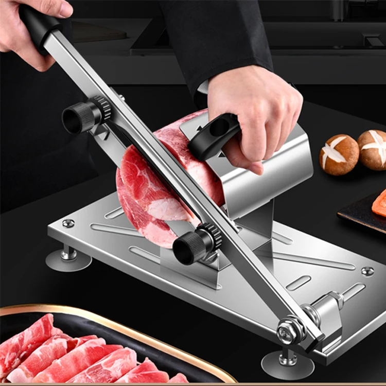 Professional manufacturing kitchen small portable frozen meat slicer meat slicer manual sliced mutton roll slicer