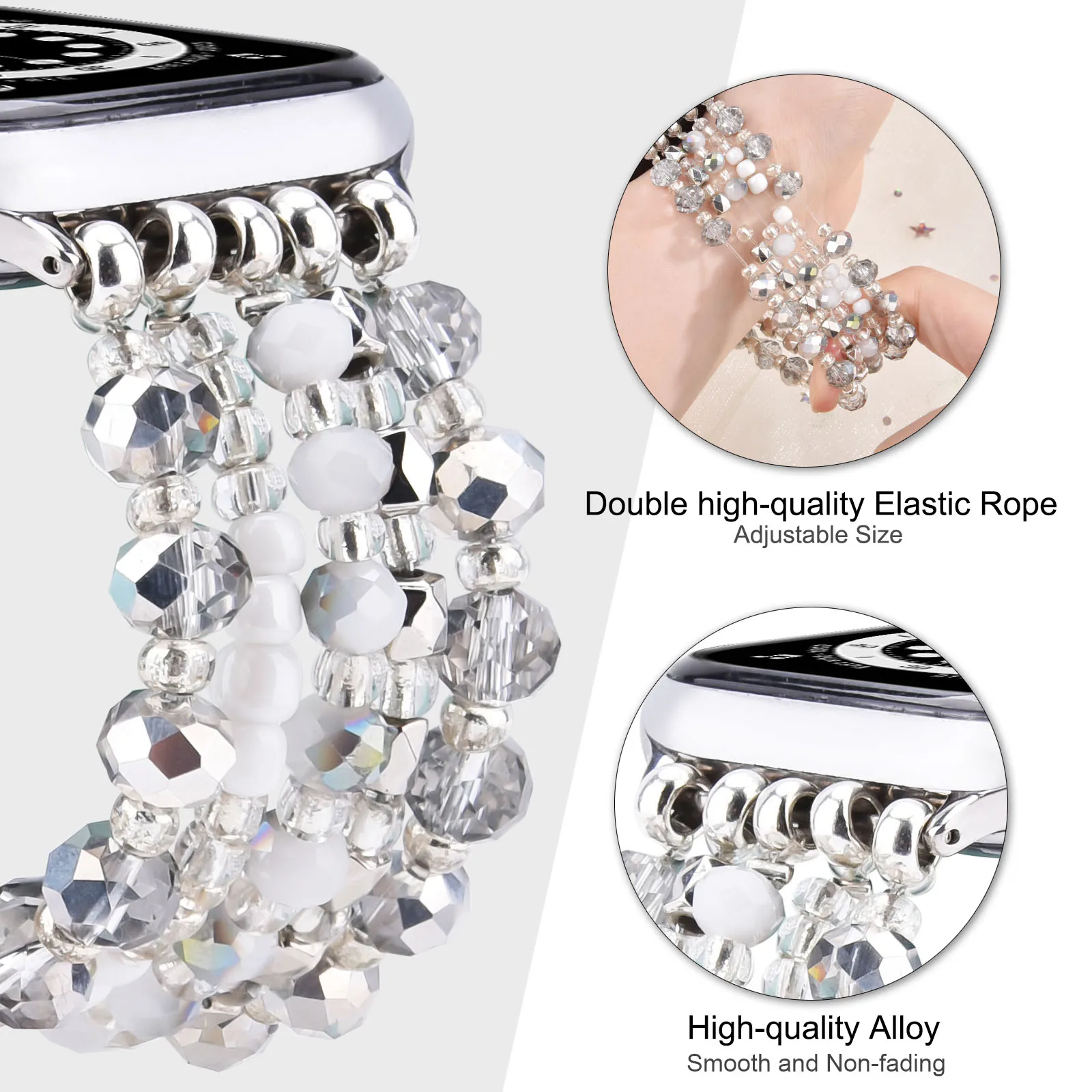 Роскошная бижутерия, 44 мм ремешок для часов, ремешок из агата и жемчуга, роскошный дизайн для смарт-часов Apple