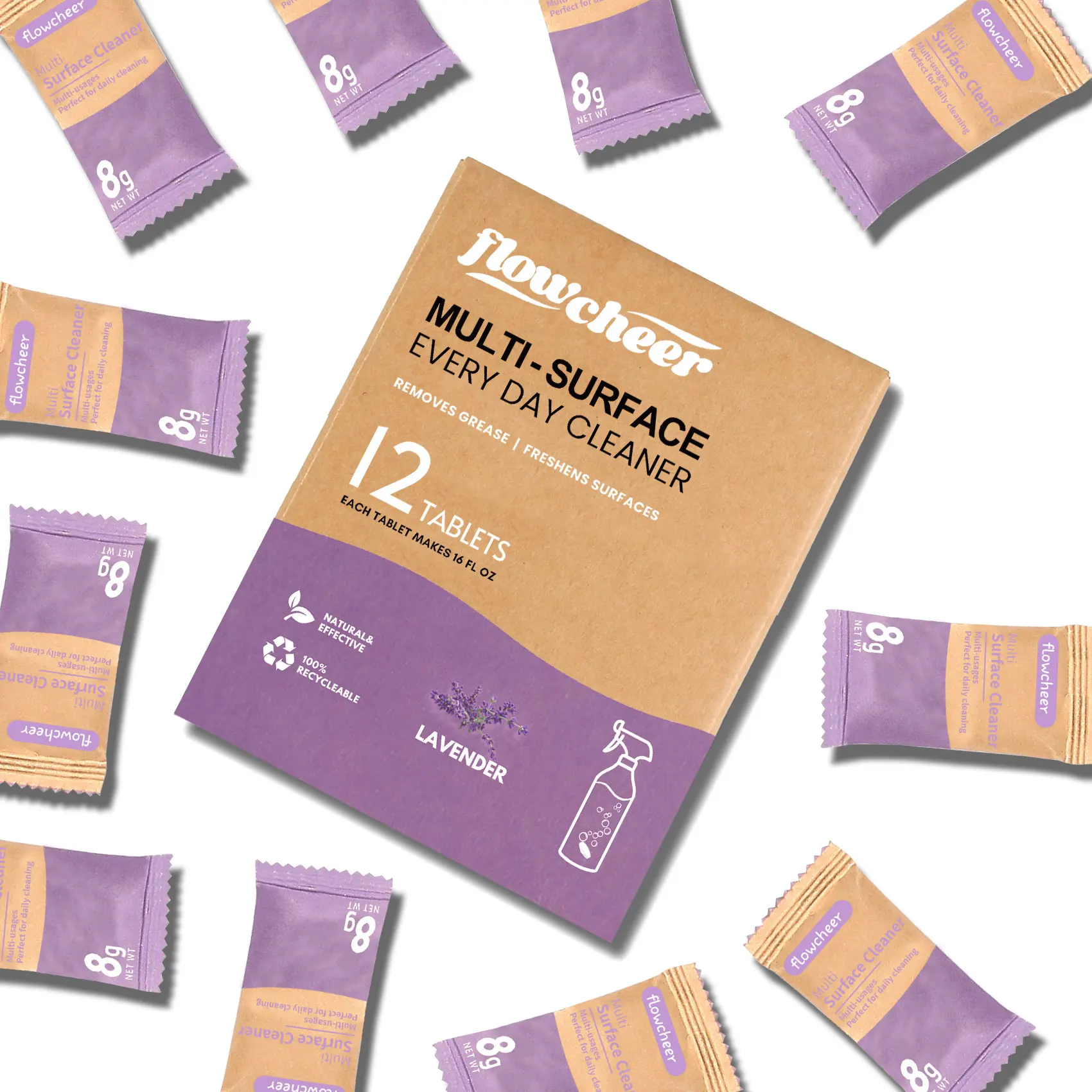 Eco-friendly Multi-purpose Cleaner Tablets with Spray Bottle for Household Cleaning Products