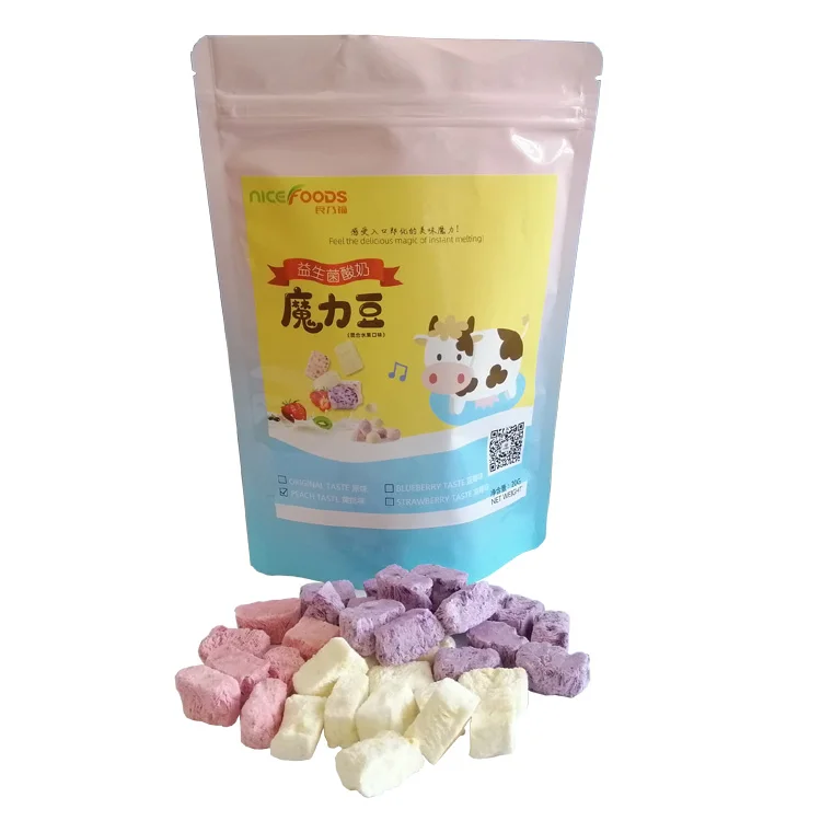 Wholesale delicious yogurt block freeze dried yogurt block with fruit taste