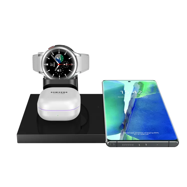Trends 2022 15W Qi Wireless Charger Dock 3In1 Fast Charging Stand For  Samsung Fast Charger For Samsung Galaxy Watch