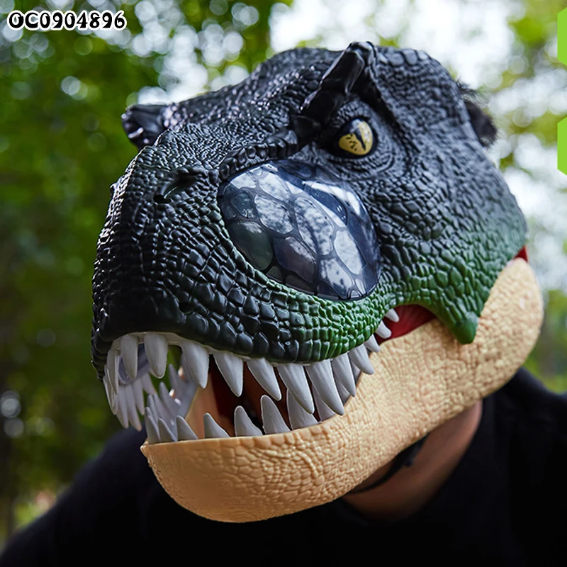 Realistic cosplay hard plastic dinosaur party mask helmet toy for kids