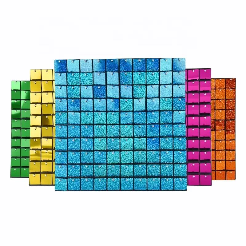 Rainbow Iridescent 4d Decoration Black Shimmering Gold Pink 2022 Hot Sale Outdoor Paneles 3d Panel Backdrop Sequin Shimmer Wall