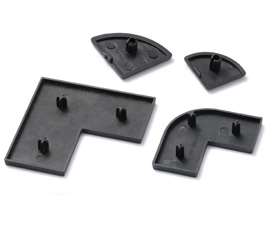 Factory Supply High Quality  Plastic Black And Grey End Caps For T Slot Aluminum Extrusion Profiles