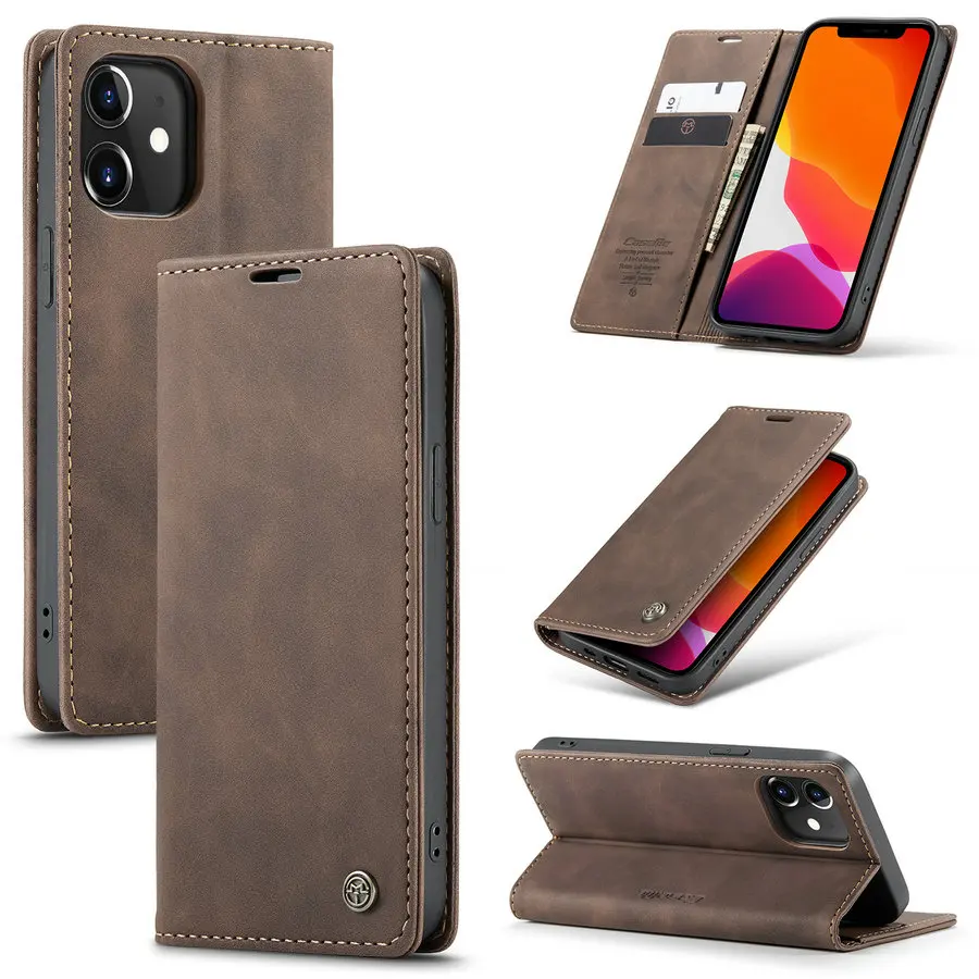  CaseMe для iPhone 12 чехол Магнитный Auto Sleep Подставка кредитных карт кожаный 11 X Xr 7 Se 2020