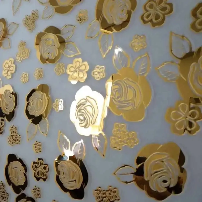 Decorative Building Glass with Acid Golden Titanium