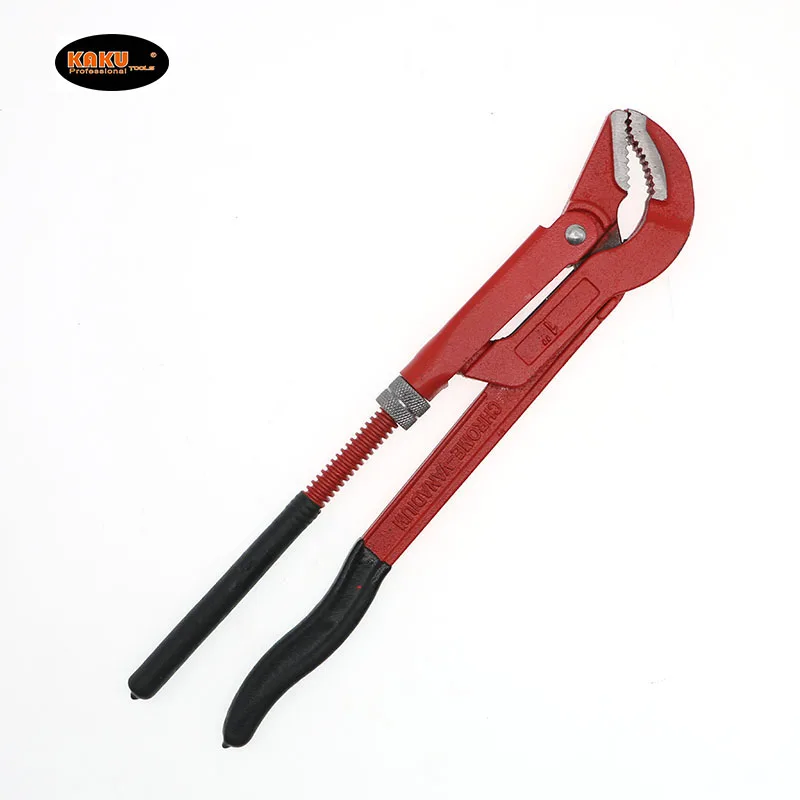 KAKU Wholesale 45 Degrees Pipe Wrench Carbon Steel 1-2inch Bent Nose Wrench For Pipes