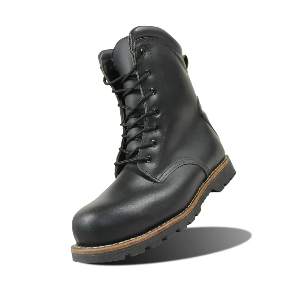 Custom men waterproof durable brown cow leather safety welding boots for welder boots wholesale