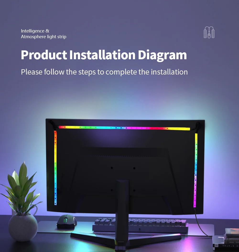 CL Lighting Online Store Suppliers Smart Home Gaming Room Decorative Light PC Sync Led Backlight Strip