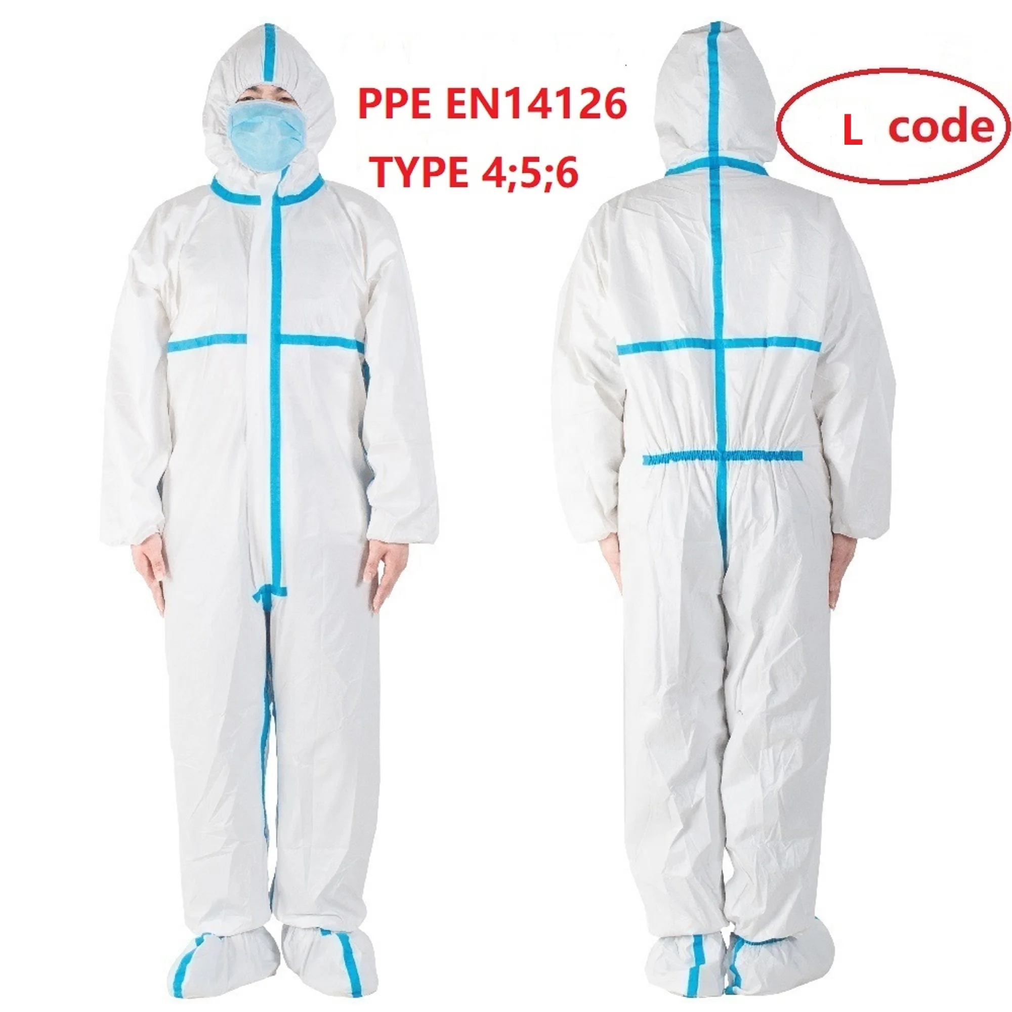 PPE EN14126 Тип 4,5,6 одноразовые комбинезоны медицинский защитный костюм комбинезон