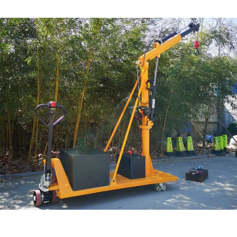 Manufacturer hydraulic electric manual Battery Extended Boom 360 degree cantilever rotation Folding small crane for home use